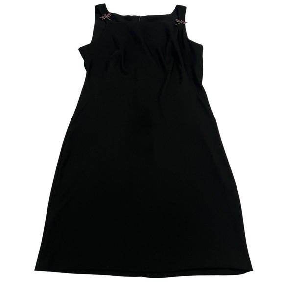 Vintage CDC Little Black Dress w/ Rhinestone Dragonfly Accents Size 6 - Picture 1 of 6